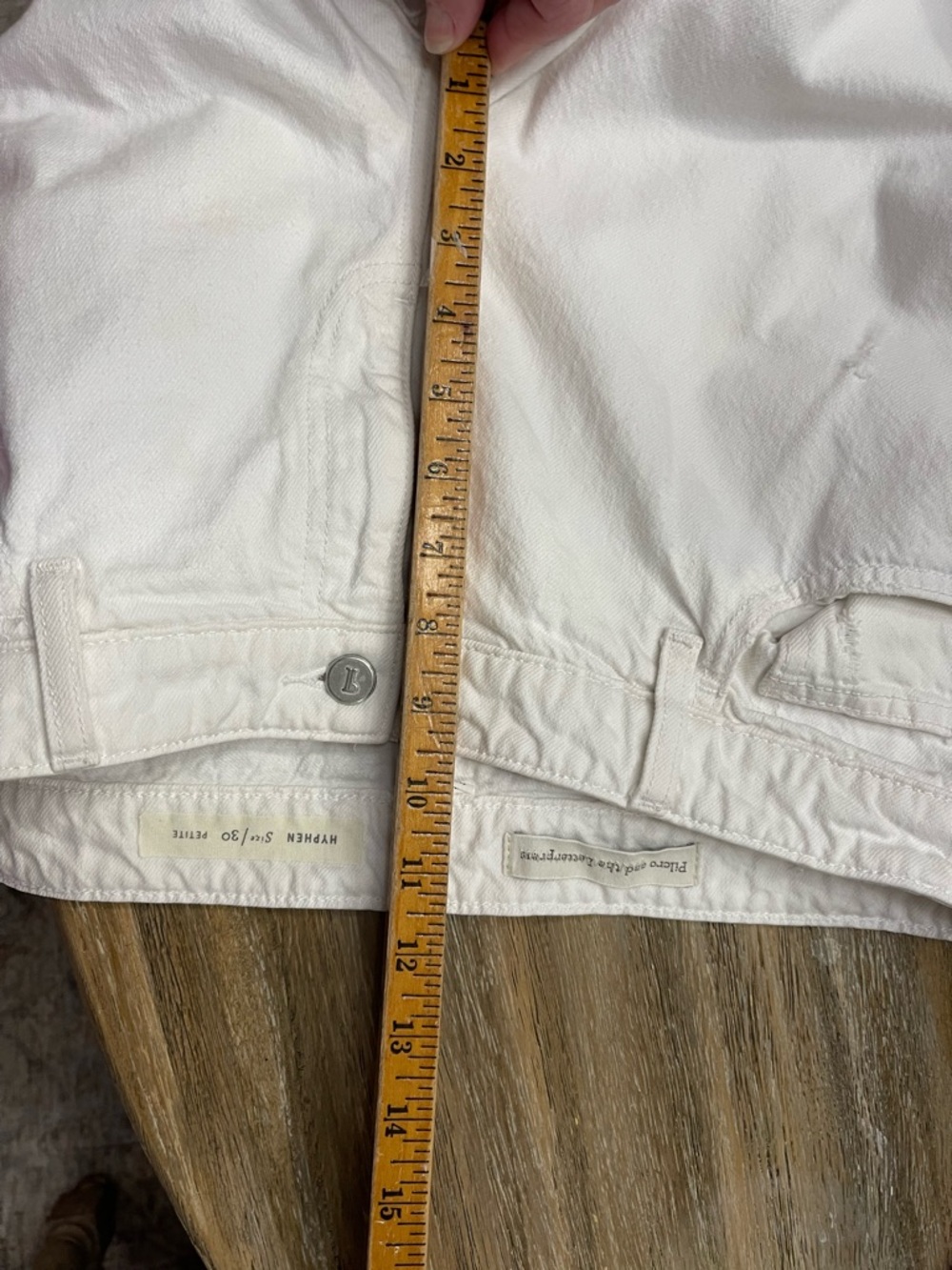 Pilcro and the Letterpress Anthropologie Hyphen White Fringe-Hem Jeans Sz 30 - Picture 13 of 14